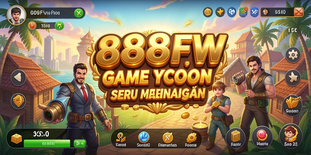 Screenshot gameplay 888FW menunjukkan pengelolaan bisnis yang intens.