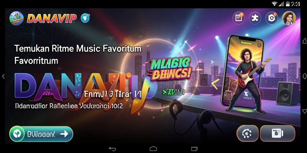 Screenshot gameplay <strong>DANAVIP</strong> yang menampilkan pengguna bernyanyi dengan semangat.