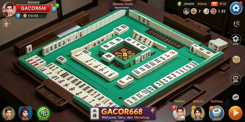 Tampilan gameplay seru di GACOR668 dengan ubin Mahjong.