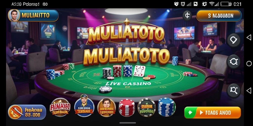 Tampilan gameplay menarik di aplikasi MULIATOTO Live Casino.