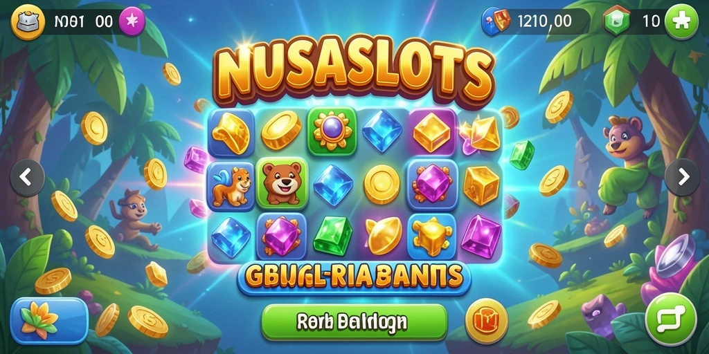 Tampilan gameplay NUSASLOTS yang menarik dalam format Match-3.