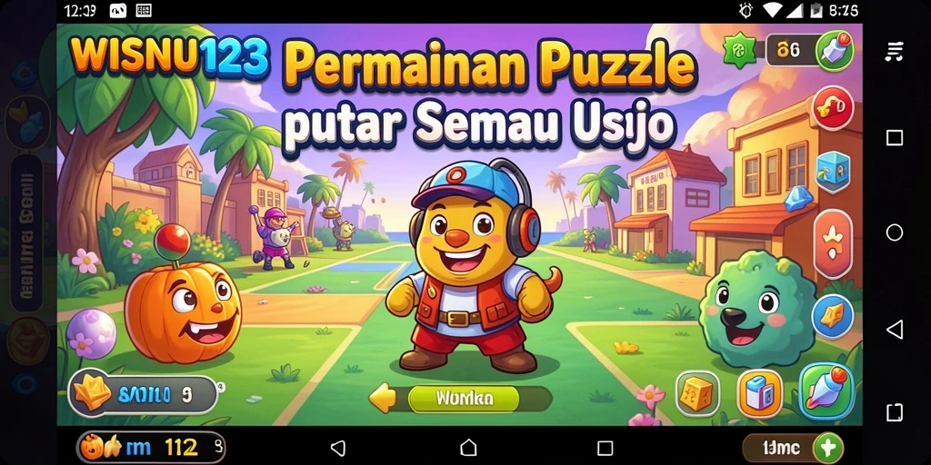 Tampilan gameplay puzzle di WISNU123 yang menarik dan interaktif.